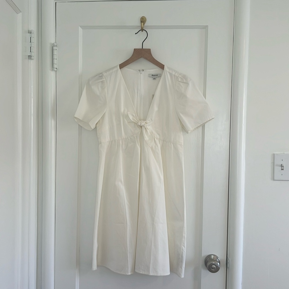 BRAND NEW! Madewell tie front white dress